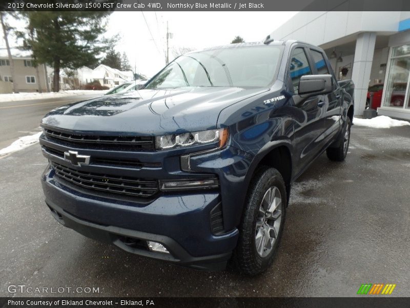 Northsky Blue Metallic / Jet Black 2019 Chevrolet Silverado 1500 RST Crew Cab 4WD