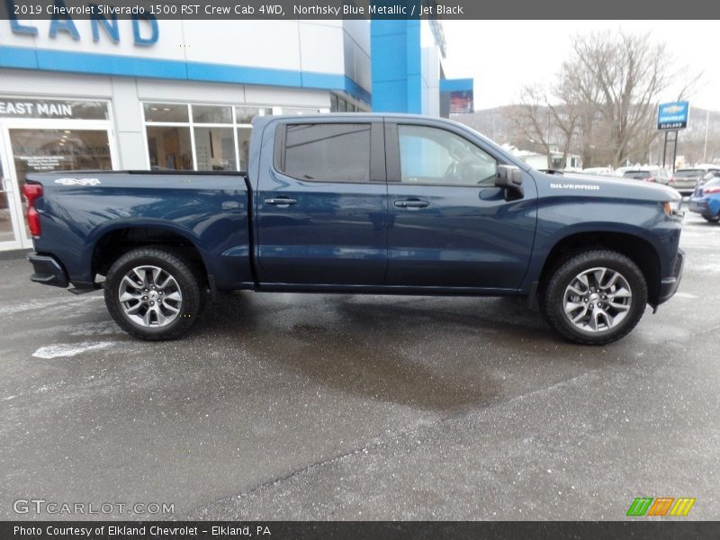 Northsky Blue Metallic / Jet Black 2019 Chevrolet Silverado 1500 RST Crew Cab 4WD