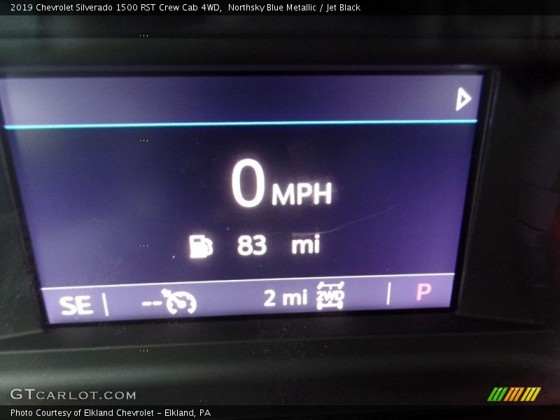 Northsky Blue Metallic / Jet Black 2019 Chevrolet Silverado 1500 RST Crew Cab 4WD