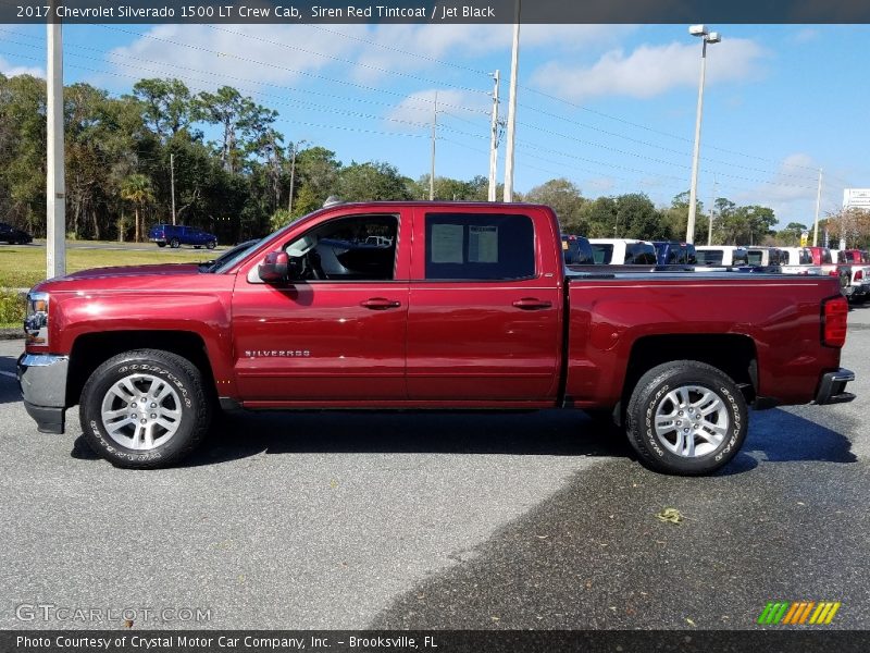 Siren Red Tintcoat / Jet Black 2017 Chevrolet Silverado 1500 LT Crew Cab