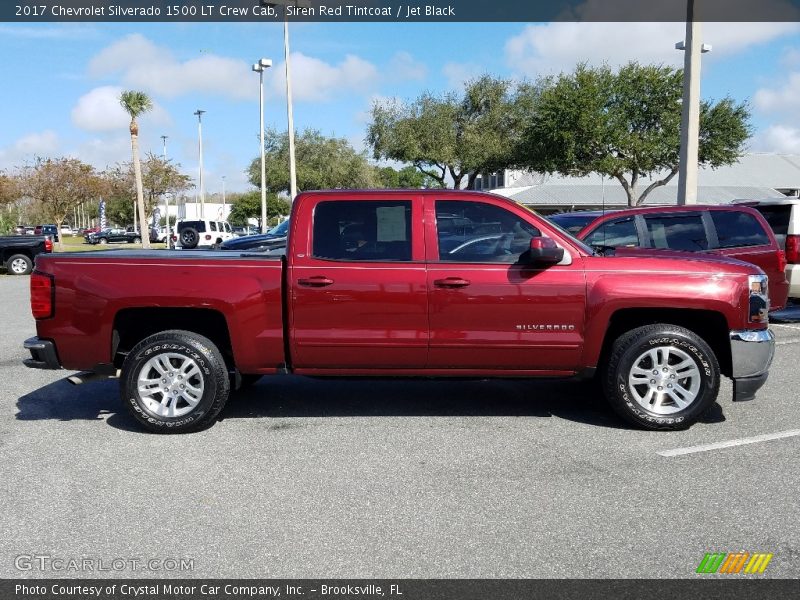 Siren Red Tintcoat / Jet Black 2017 Chevrolet Silverado 1500 LT Crew Cab