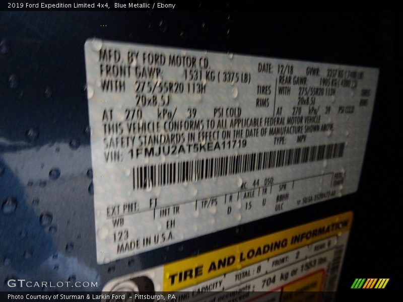 Blue Metallic / Ebony 2019 Ford Expedition Limited 4x4