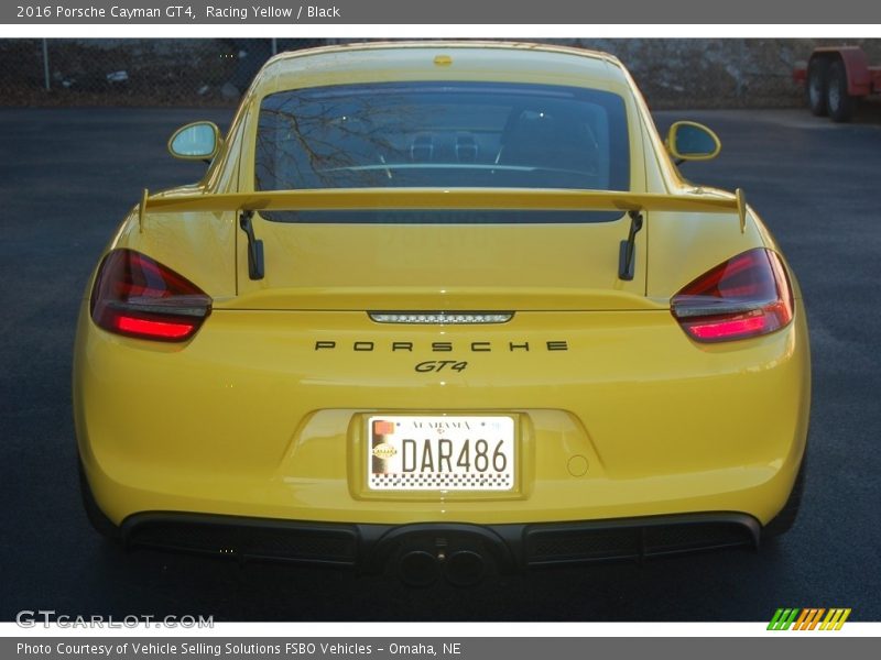 Racing Yellow / Black 2016 Porsche Cayman GT4