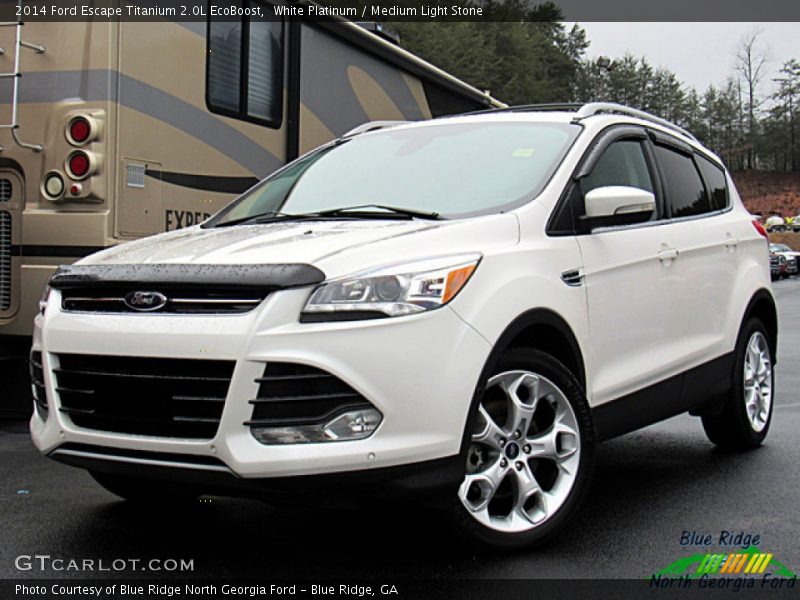 White Platinum / Medium Light Stone 2014 Ford Escape Titanium 2.0L EcoBoost