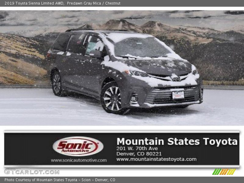 Predawn Gray Mica / Chestnut 2019 Toyota Sienna Limited AWD