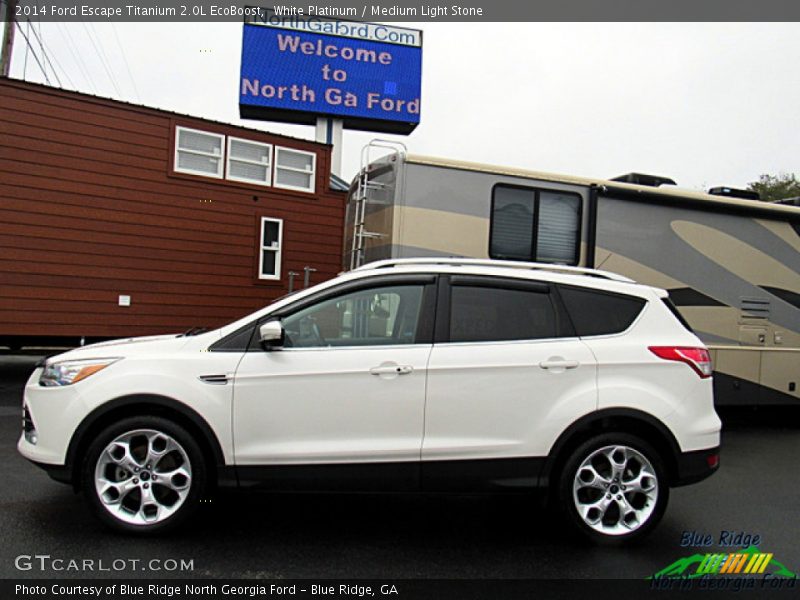 White Platinum / Medium Light Stone 2014 Ford Escape Titanium 2.0L EcoBoost