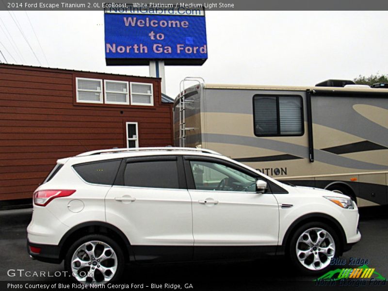 White Platinum / Medium Light Stone 2014 Ford Escape Titanium 2.0L EcoBoost