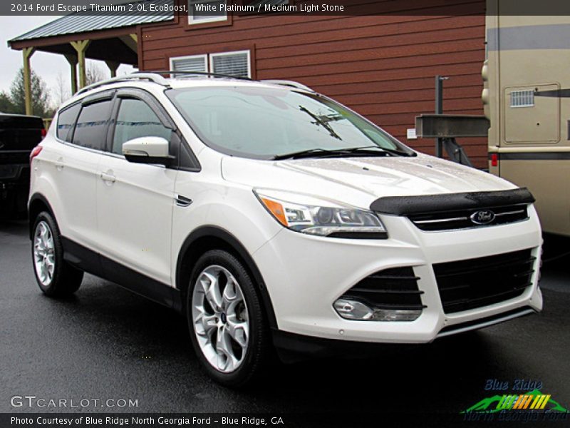 White Platinum / Medium Light Stone 2014 Ford Escape Titanium 2.0L EcoBoost