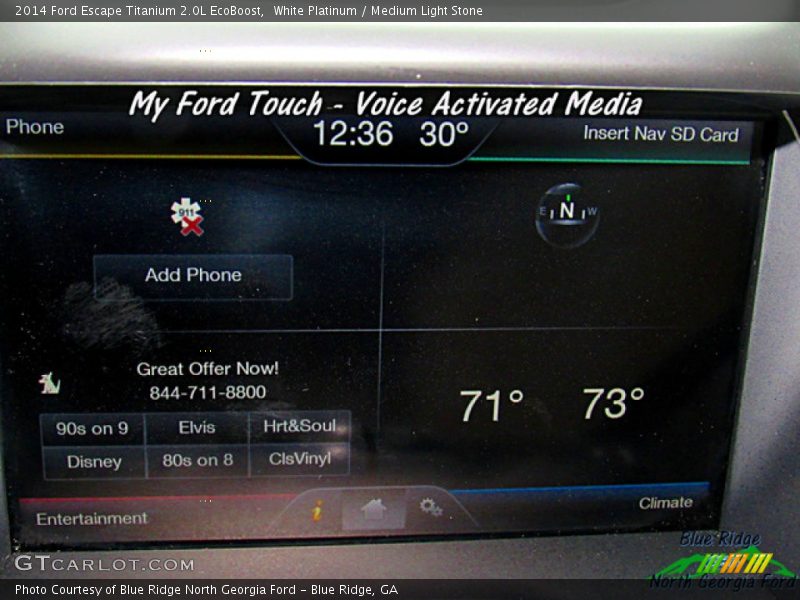 White Platinum / Medium Light Stone 2014 Ford Escape Titanium 2.0L EcoBoost