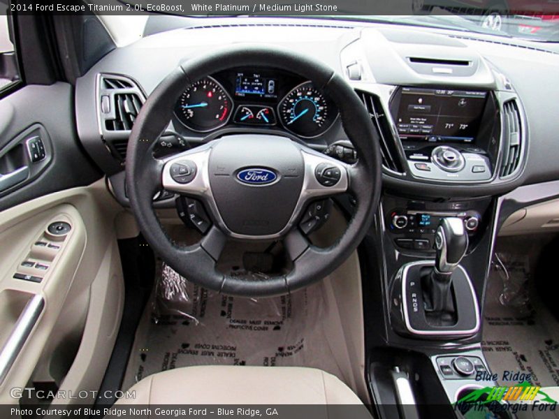 White Platinum / Medium Light Stone 2014 Ford Escape Titanium 2.0L EcoBoost