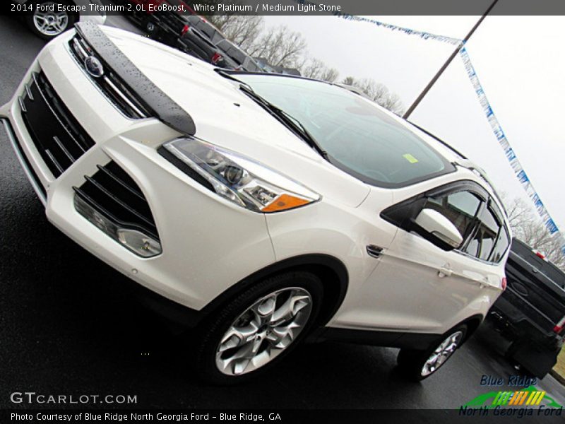 White Platinum / Medium Light Stone 2014 Ford Escape Titanium 2.0L EcoBoost
