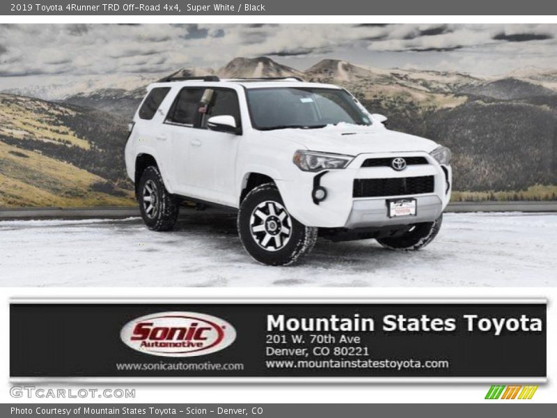 Super White / Black 2019 Toyota 4Runner TRD Off-Road 4x4