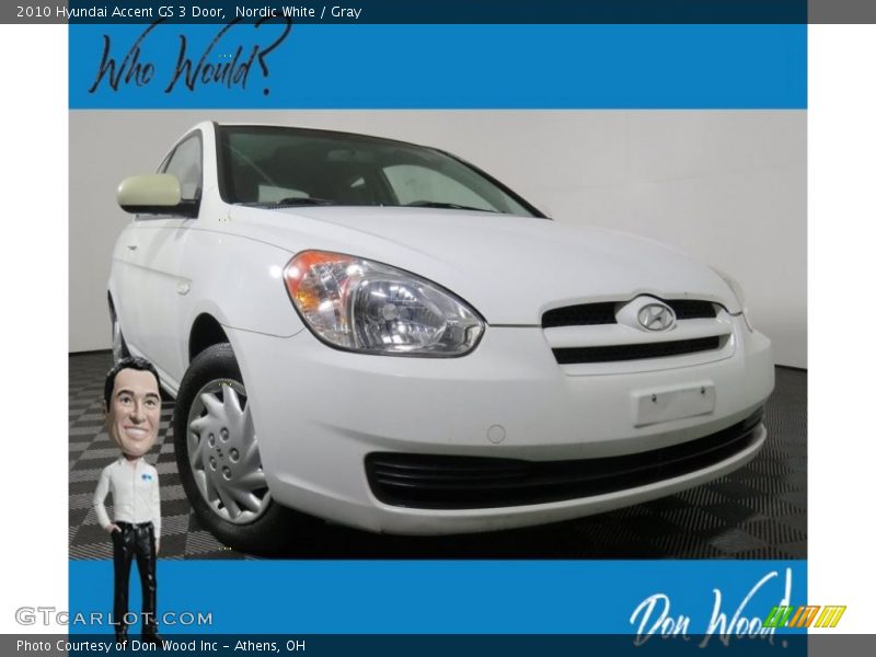 Nordic White / Gray 2010 Hyundai Accent GS 3 Door