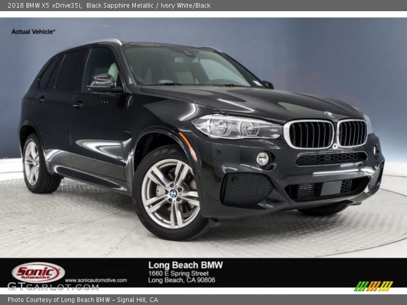Black Sapphire Metallic / Ivory White/Black 2018 BMW X5 xDrive35i