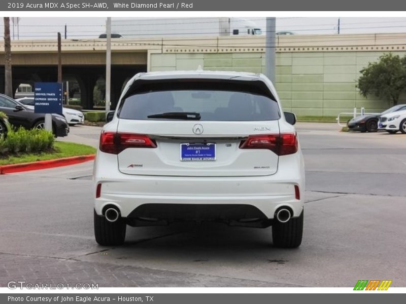 White Diamond Pearl / Red 2019 Acura MDX A Spec SH-AWD