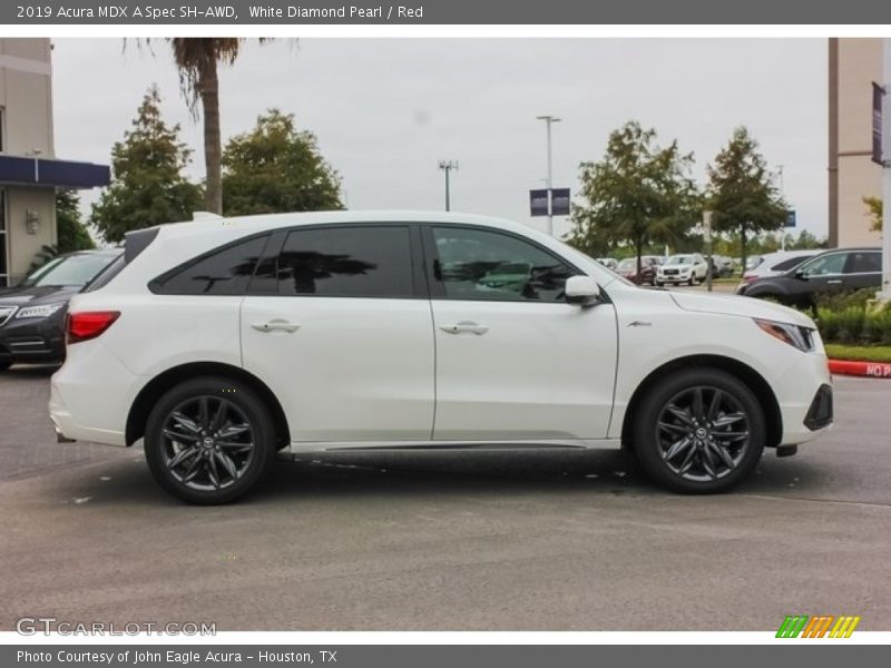 White Diamond Pearl / Red 2019 Acura MDX A Spec SH-AWD