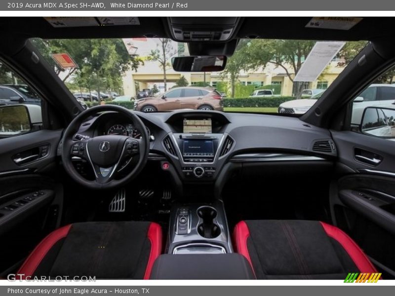 White Diamond Pearl / Red 2019 Acura MDX A Spec SH-AWD