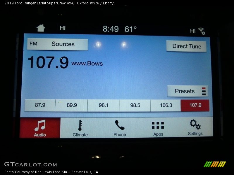 Controls of 2019 Ranger Lariat SuperCrew 4x4