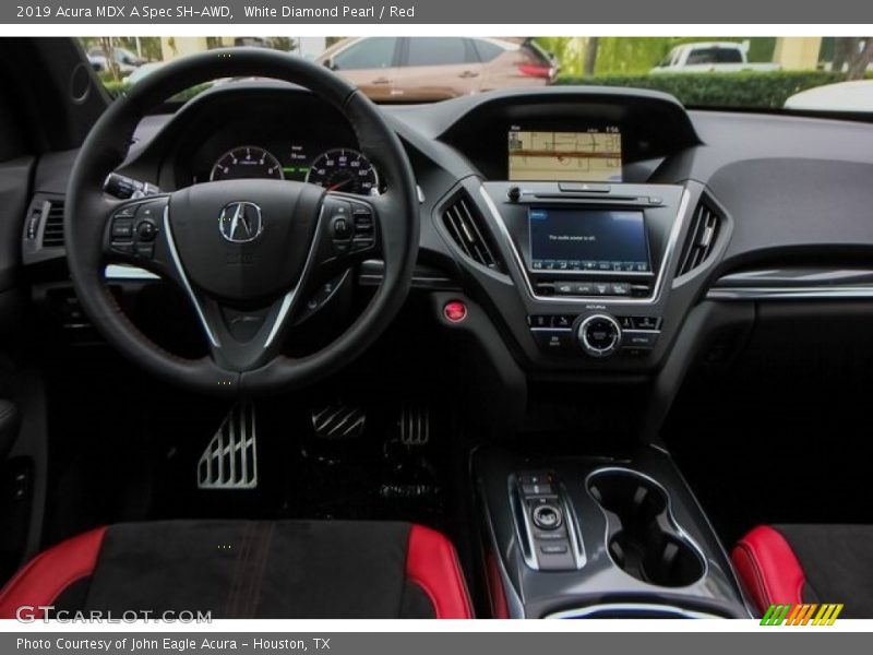 White Diamond Pearl / Red 2019 Acura MDX A Spec SH-AWD