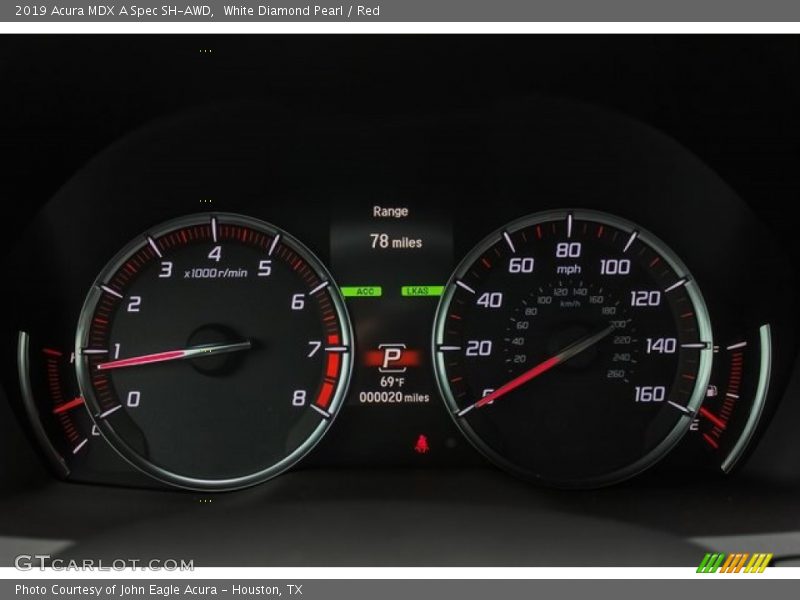 White Diamond Pearl / Red 2019 Acura MDX A Spec SH-AWD