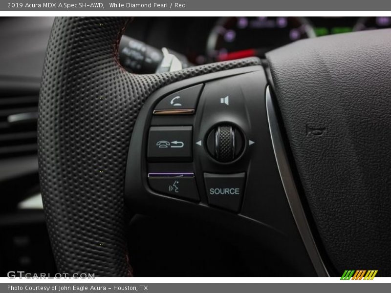 White Diamond Pearl / Red 2019 Acura MDX A Spec SH-AWD