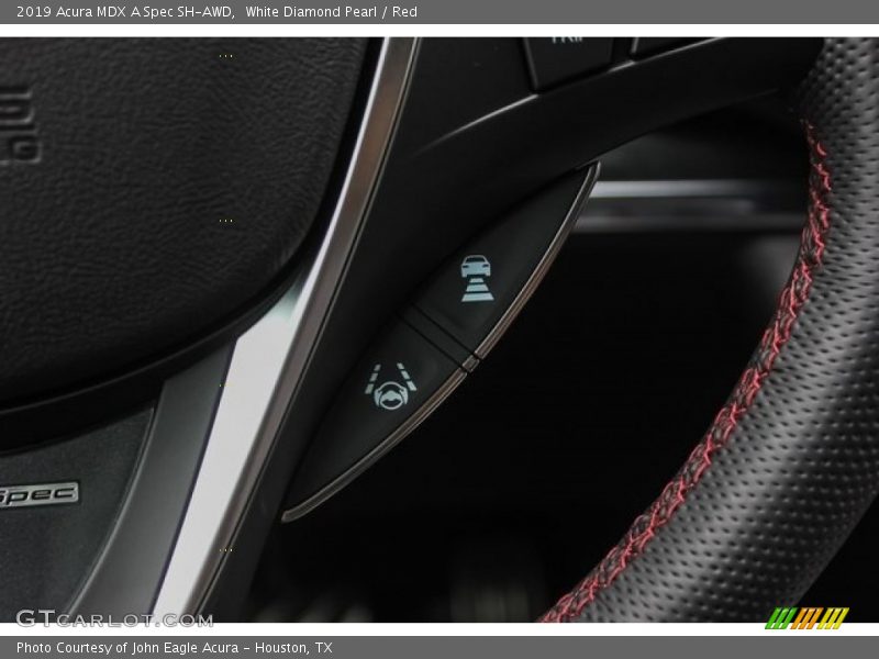 White Diamond Pearl / Red 2019 Acura MDX A Spec SH-AWD
