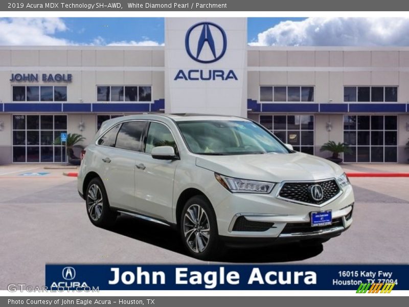 White Diamond Pearl / Parchment 2019 Acura MDX Technology SH-AWD