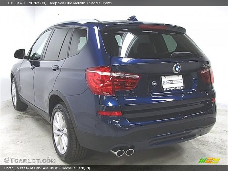 Deep Sea Blue Metallic / Saddle Brown 2016 BMW X3 xDrive28i