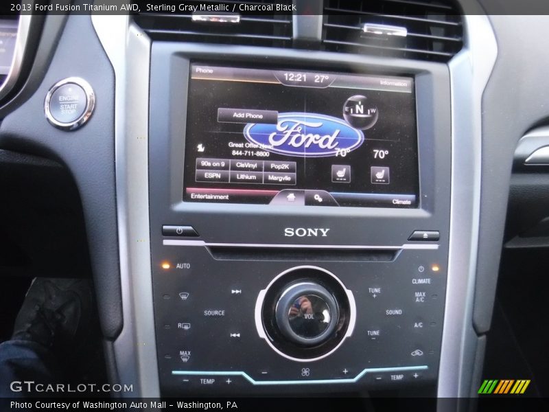 Sterling Gray Metallic / Charcoal Black 2013 Ford Fusion Titanium AWD