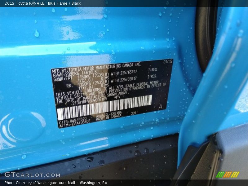 2019 RAV4 LE Blue Flame Color Code 8W9