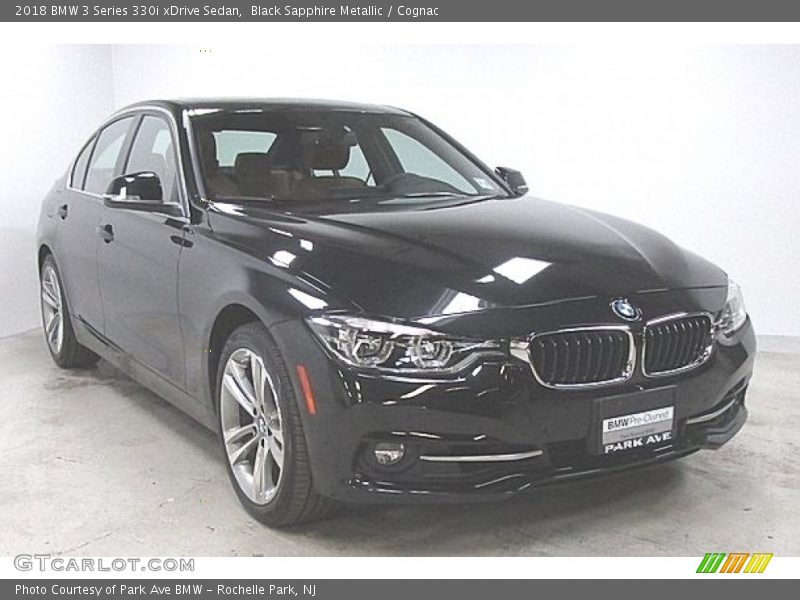 Black Sapphire Metallic / Cognac 2018 BMW 3 Series 330i xDrive Sedan