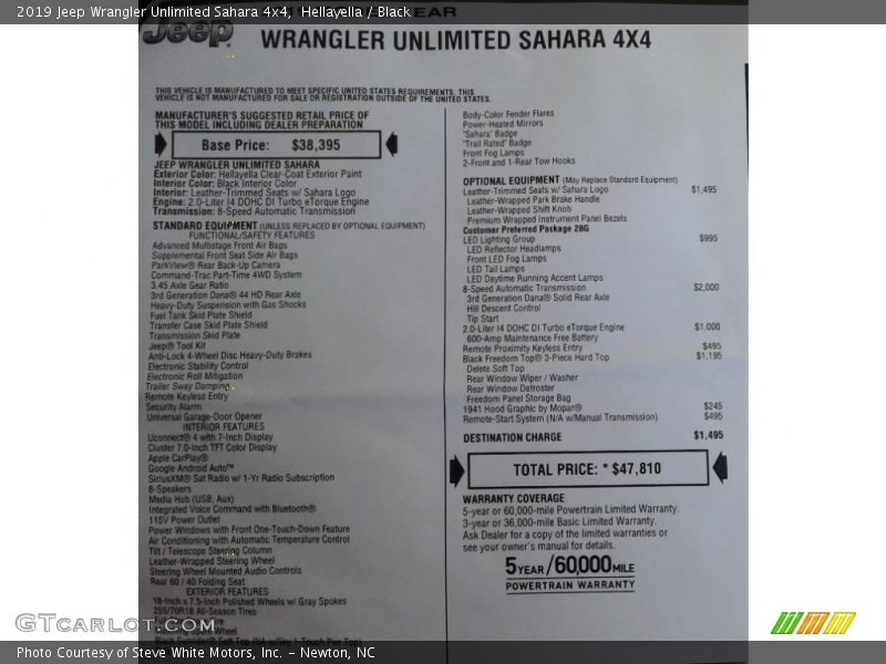 Hellayella / Black 2019 Jeep Wrangler Unlimited Sahara 4x4