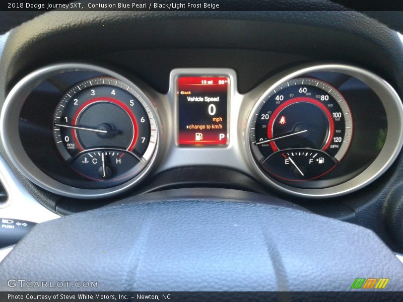 Contusion Blue Pearl / Black/Light Frost Beige 2018 Dodge Journey SXT