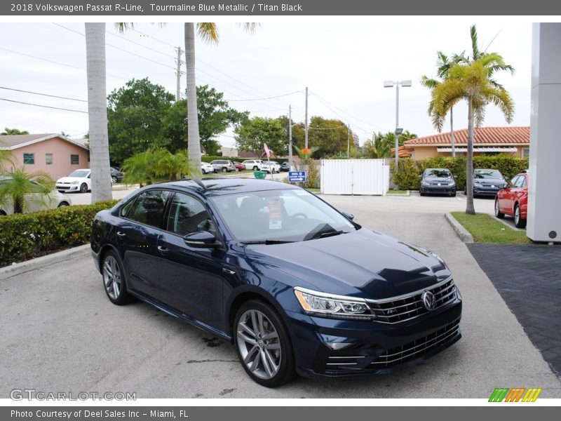 Tourmaline Blue Metallic / Titan Black 2018 Volkswagen Passat R-Line