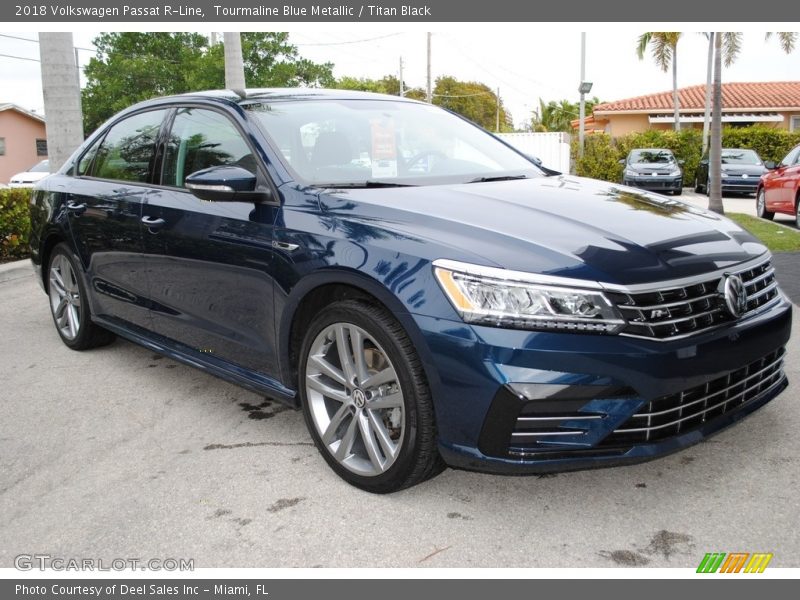 Tourmaline Blue Metallic / Titan Black 2018 Volkswagen Passat R-Line
