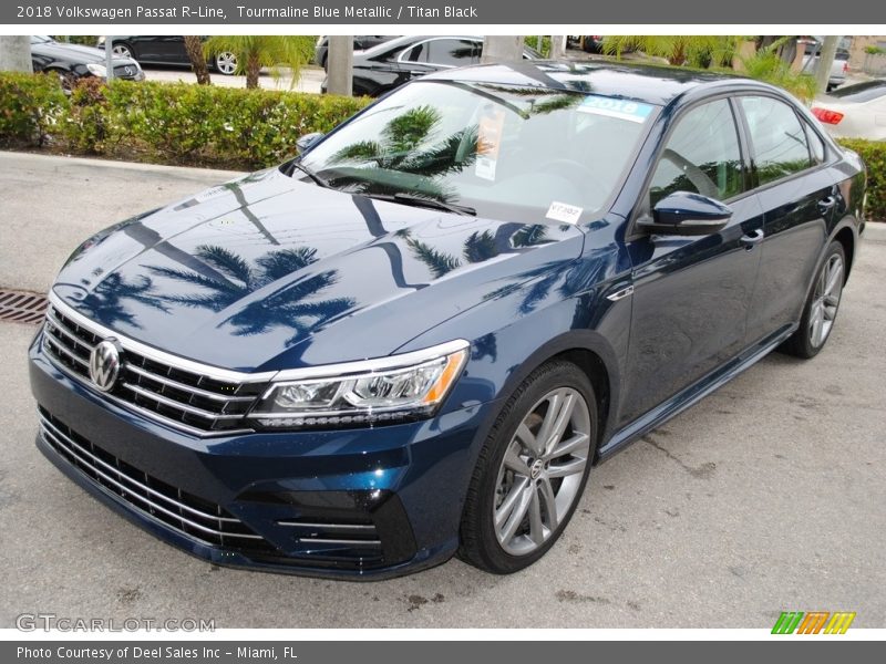 Tourmaline Blue Metallic / Titan Black 2018 Volkswagen Passat R-Line