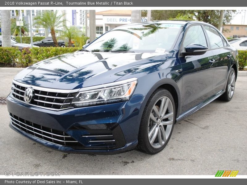 Tourmaline Blue Metallic / Titan Black 2018 Volkswagen Passat R-Line