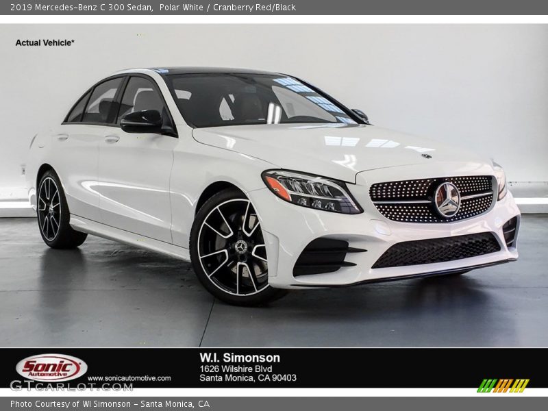 Polar White / Cranberry Red/Black 2019 Mercedes-Benz C 300 Sedan