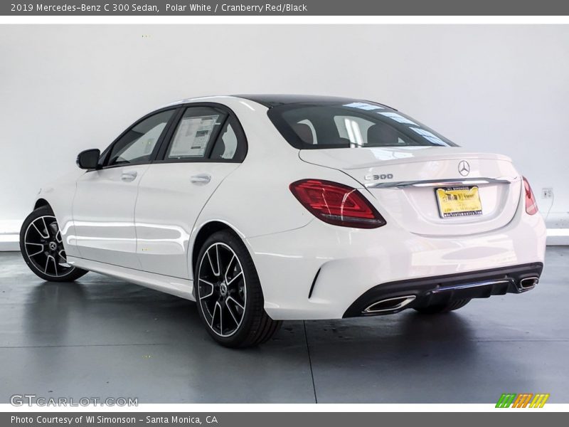 Polar White / Cranberry Red/Black 2019 Mercedes-Benz C 300 Sedan
