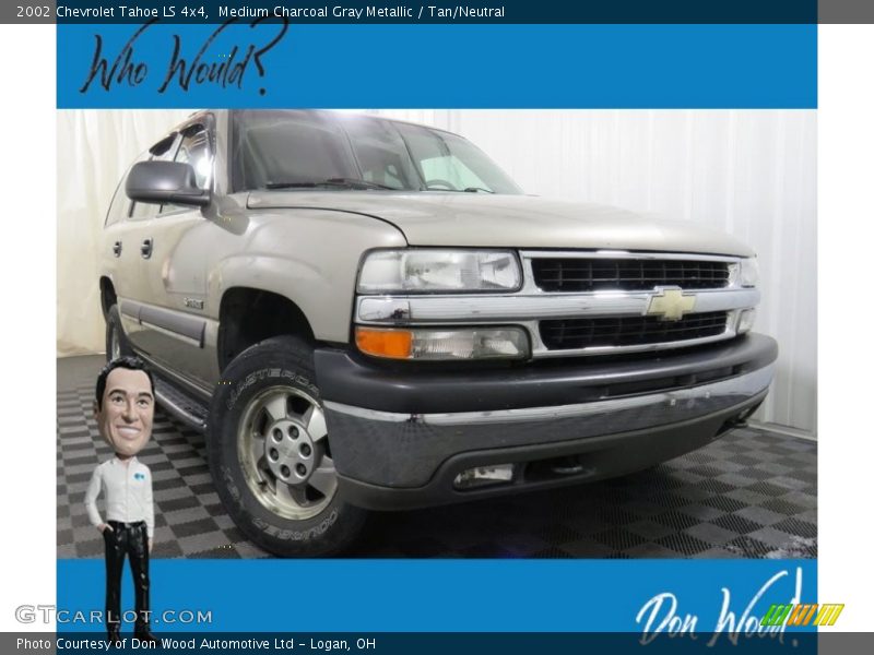 Medium Charcoal Gray Metallic / Tan/Neutral 2002 Chevrolet Tahoe LS 4x4
