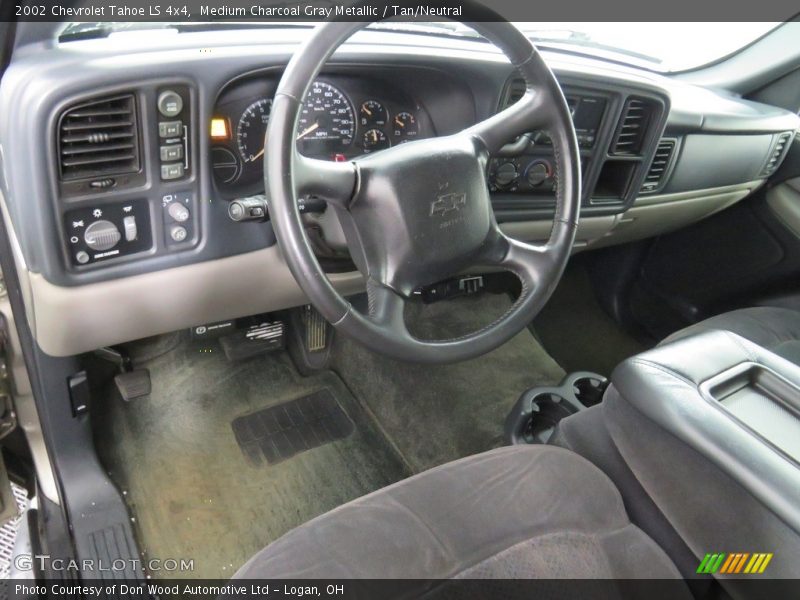 Medium Charcoal Gray Metallic / Tan/Neutral 2002 Chevrolet Tahoe LS 4x4