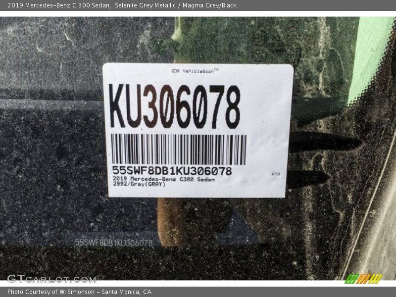 Selenite Grey Metallic / Magma Grey/Black 2019 Mercedes-Benz C 300 Sedan