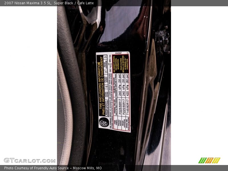 Super Black / Cafe Latte 2007 Nissan Maxima 3.5 SL