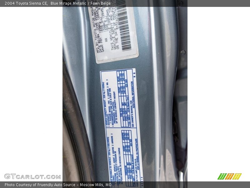 Blue Mirage Metallic / Fawn Beige 2004 Toyota Sienna CE