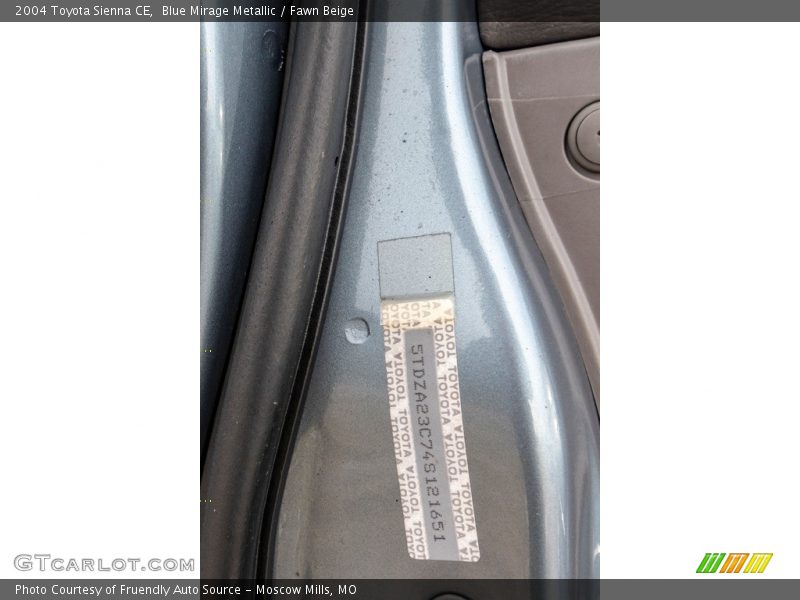 Blue Mirage Metallic / Fawn Beige 2004 Toyota Sienna CE
