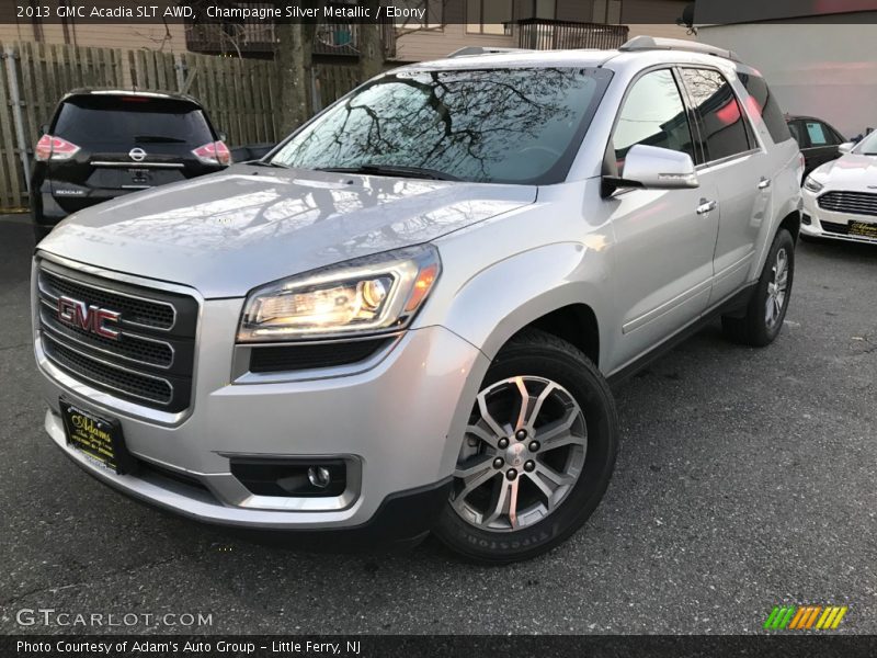 Champagne Silver Metallic / Ebony 2013 GMC Acadia SLT AWD