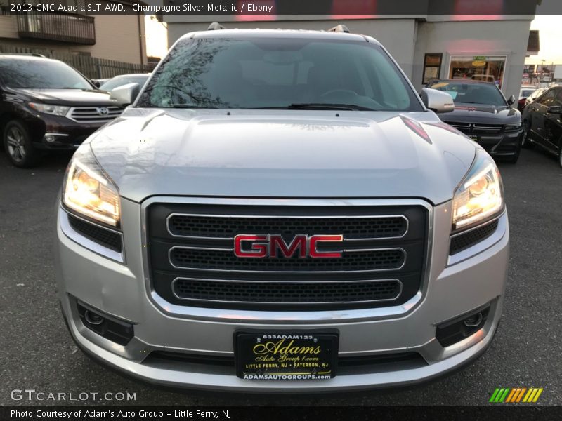 Champagne Silver Metallic / Ebony 2013 GMC Acadia SLT AWD