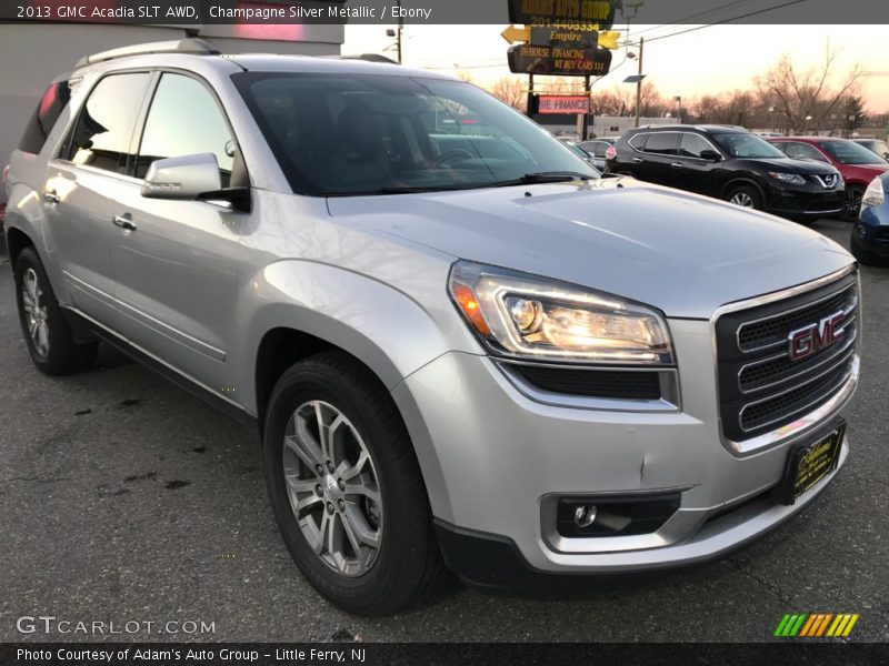 Champagne Silver Metallic / Ebony 2013 GMC Acadia SLT AWD