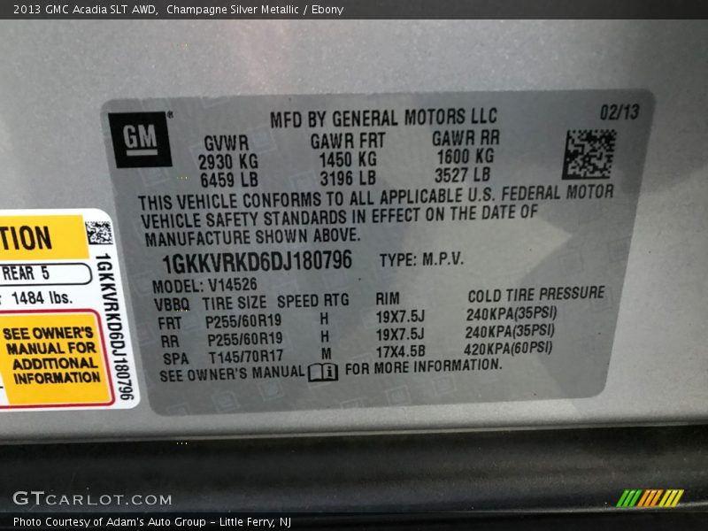 Champagne Silver Metallic / Ebony 2013 GMC Acadia SLT AWD