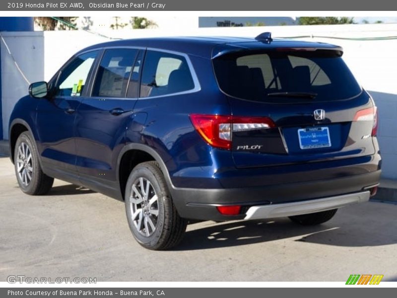 Obsidian Blue Pearl / Gray 2019 Honda Pilot EX AWD